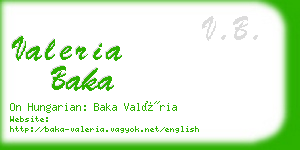 valeria baka business card